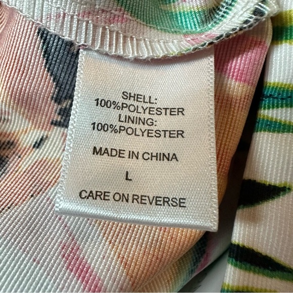 NWT New York & Company Pleated Overlay Tropical Floral Skirt With Shorts. Size L - Picture 7 of 12